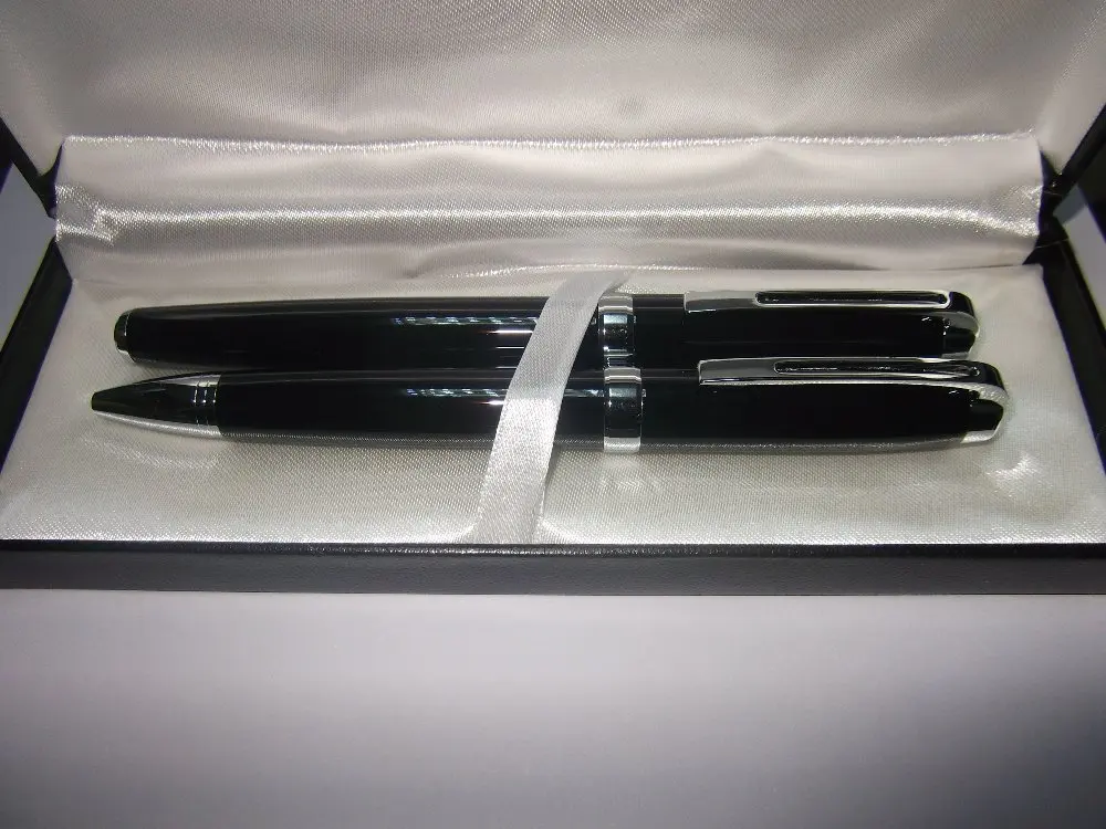 

wholesale Metal ball Pen add roller pen Set,gift pen box, gift pen top quality type 22-9B+22-9R +free shipping