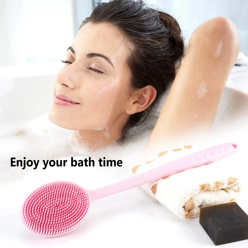 Quality Body Brush, Silicone Body Brush, Suitable For Bathing Long Handle Shower Brush And Shampoo Massage Brush