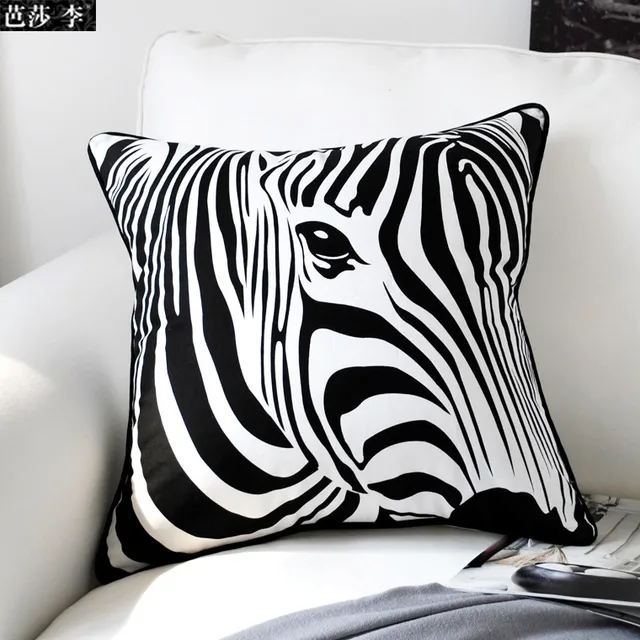Aliexpress.com : Buy Black White Zebra Cushion Cover Puzzel Pillow Decorative Cotton Pillowcases ...