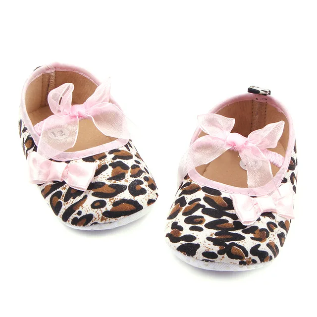 Comfortable Cotton Baby Shoes Leopard Butterfly Knot