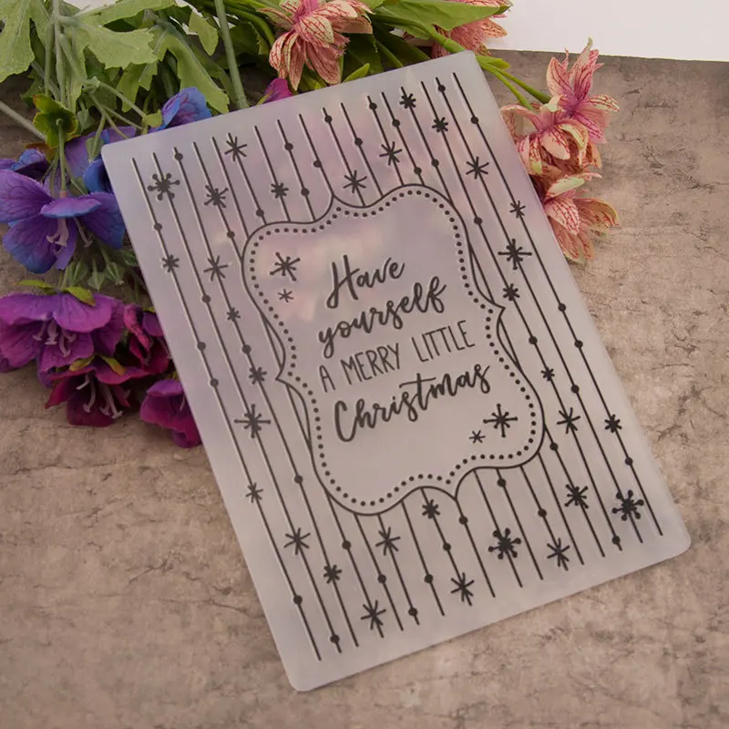 

ZFPARTY Merry Christmas Plastic Embossing Folders for DIY Scrapbooking Paper Craft/Card Making Decoration Supplies