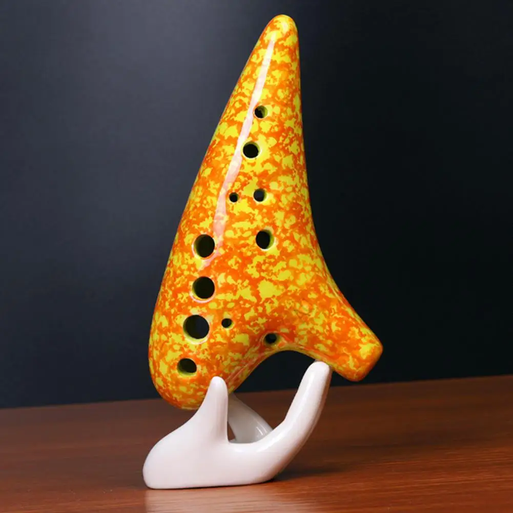 SLADE 12 отверстий керамическая окарина Alto C AC тон Zelda флейта, музыкальный инструмент Orff деревянный духовой инструмент с хлопковой сумкой в подарок - Цвет: Orange