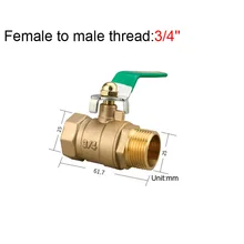 3/" женский и мужской латунный уплотненный шаровой клапан с зеленой ручкой для воды, масла, воздуха, газа, топливной линии, отключения труб Фитинги