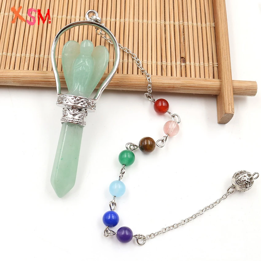 Natural Gemstone Necklace Aventurine Angel Pendant Wings Healing Reiki Chakra UK Natural Gemstone Necklace Aventurine Angel Pendant Wings Healing Reiki Chakra UK