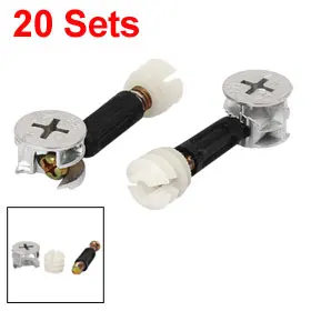 Uxcell Hot Sale 20 Sets M6x35mm Metal, Plastic Furniture Cabinet Fixing Screw Eccentric Cam Dowel Pre-inserted Nut Fitting Uxcell Hot Sale 20 Sets M6x35mm Metal, Plastic Furniture Cabinet Fixing Screw Eccentric Cam Dowel Pre-inserted Nut Fitting