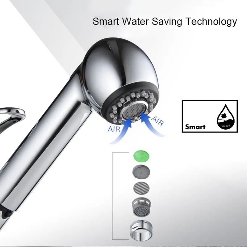 

Newest High Basin Faucets Pull Out Bathroom Mixer Taps Hot & Cold Deck Mounted Kitchen Faucets --