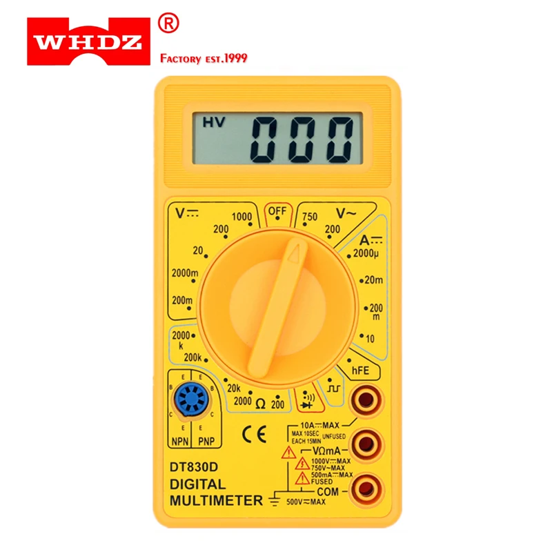 Цифровой мини мультиметр WHDZ DT 830D измеритель напряжения и сопротивления с