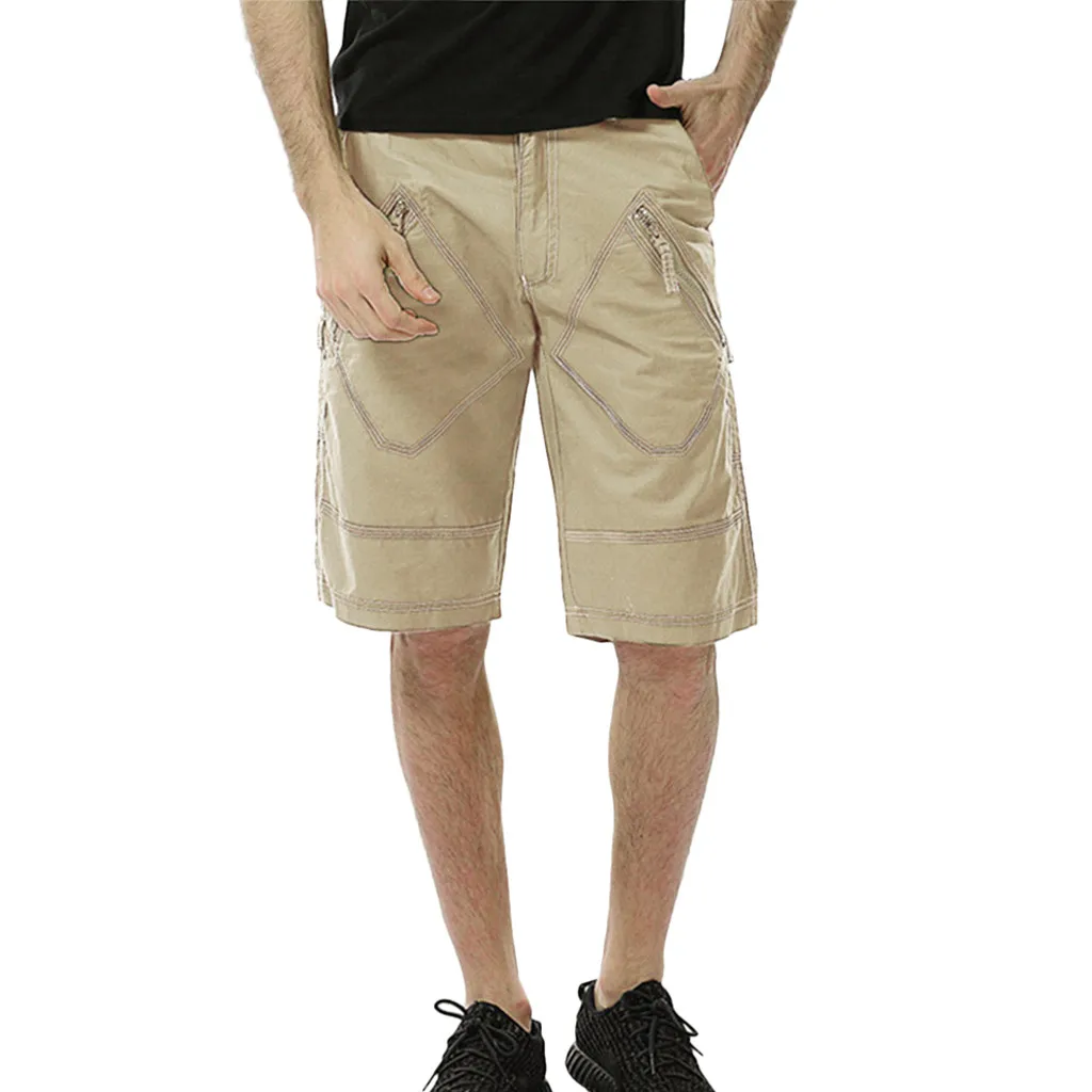 Мужские шорты пляжные летние Повседневное тренировочные Мужские штаны для бега, джоггеры сплошной цвет спортивный карман рабочие брюки шнурок офисные шорты L0423