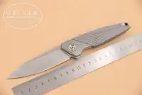 JUFULE Original Made JF1803 M390 blade TC4 Titanium Flipper folding camping hunting pocket fruit EDC tool dinner kitchen knife