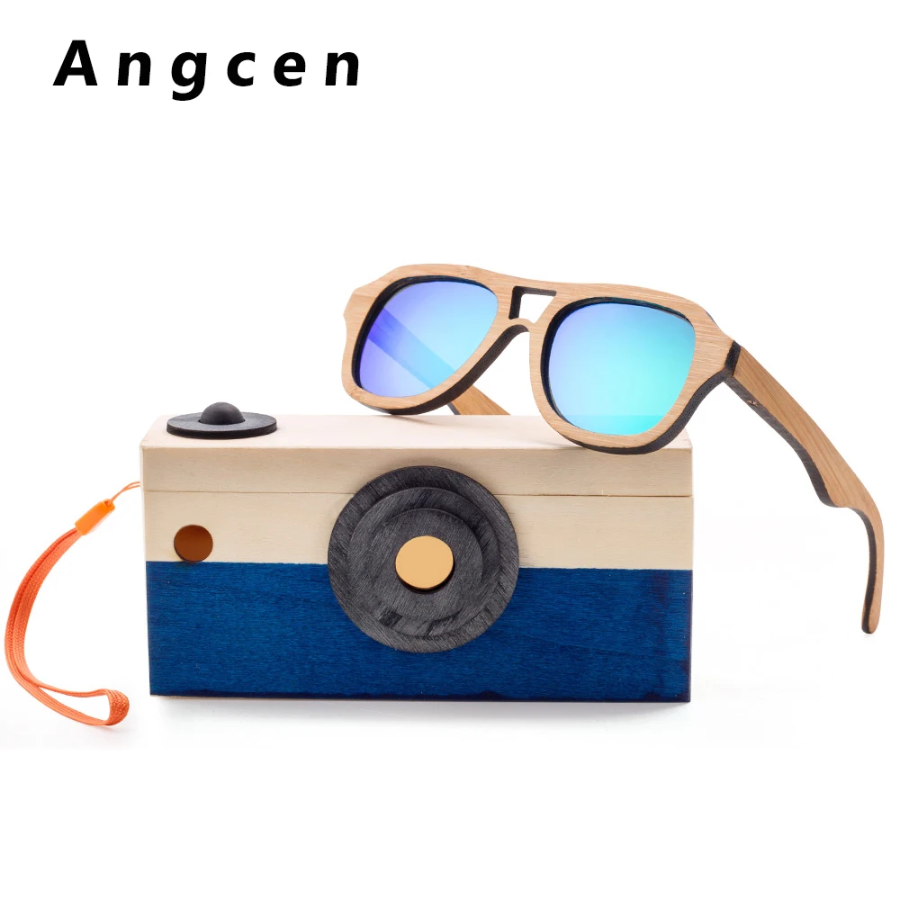 

Angcen Children Sunglasses Brand Design Kids Eyewear Polarized Lense Girls Boys Sun Glasses Bamboo Sunglasses UV400 Protection