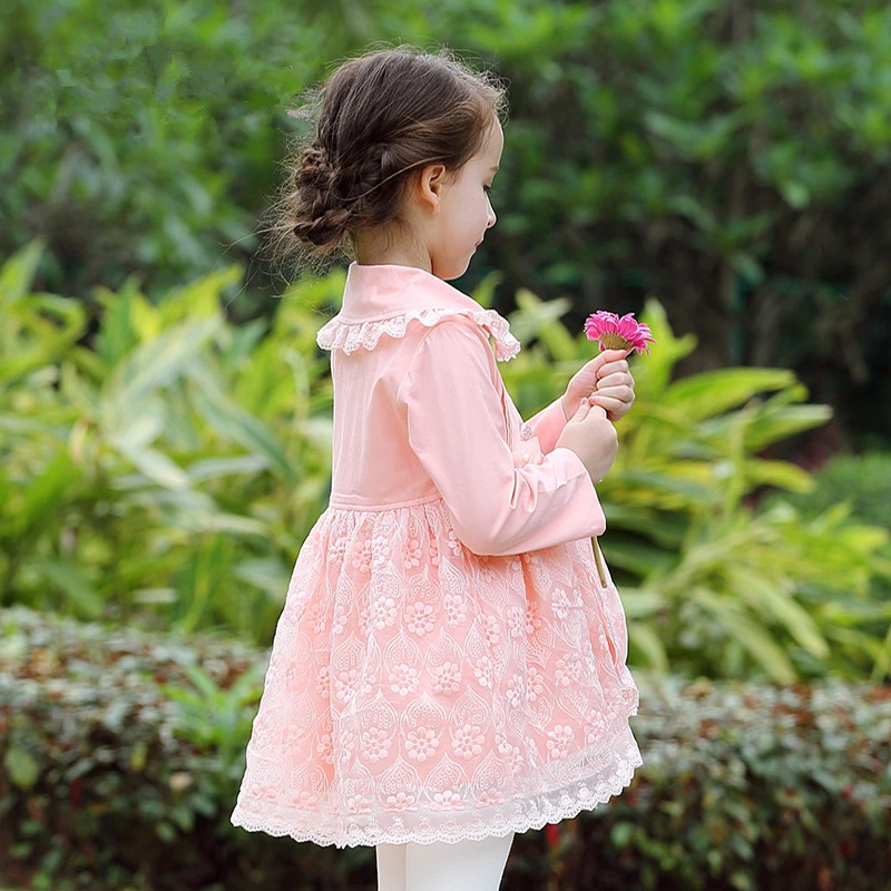 Anlencool/Новинка пальто для девочек на весну и осень куртка с длинными рукавами