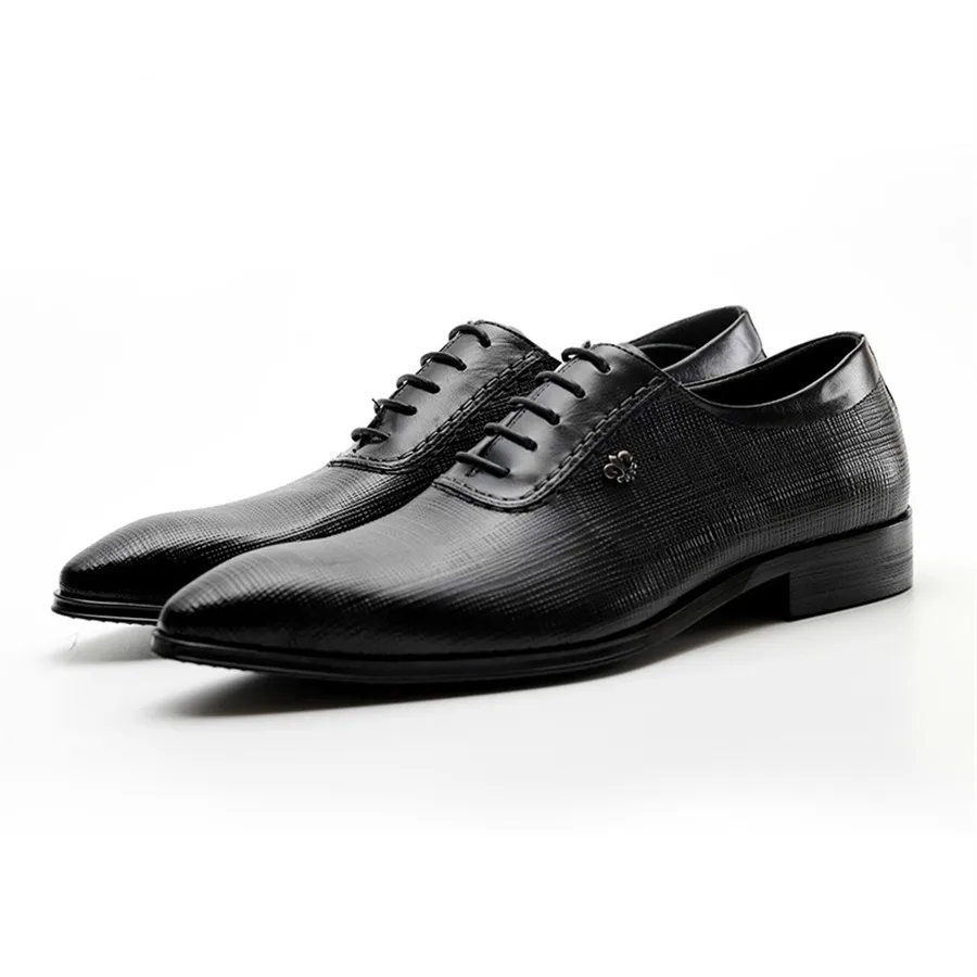 

Dress Genuine Cow Leather Brogue Wedding Mens Casual Flats Black Burgundy Oxford Shoes For Men Spring