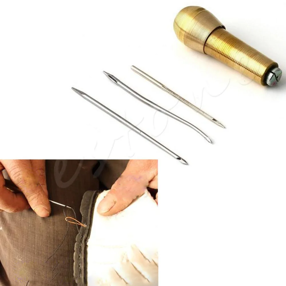 Y142 New Hot Leathercraft Needle Kit Tool With Leather Tent Sewing Awl ...