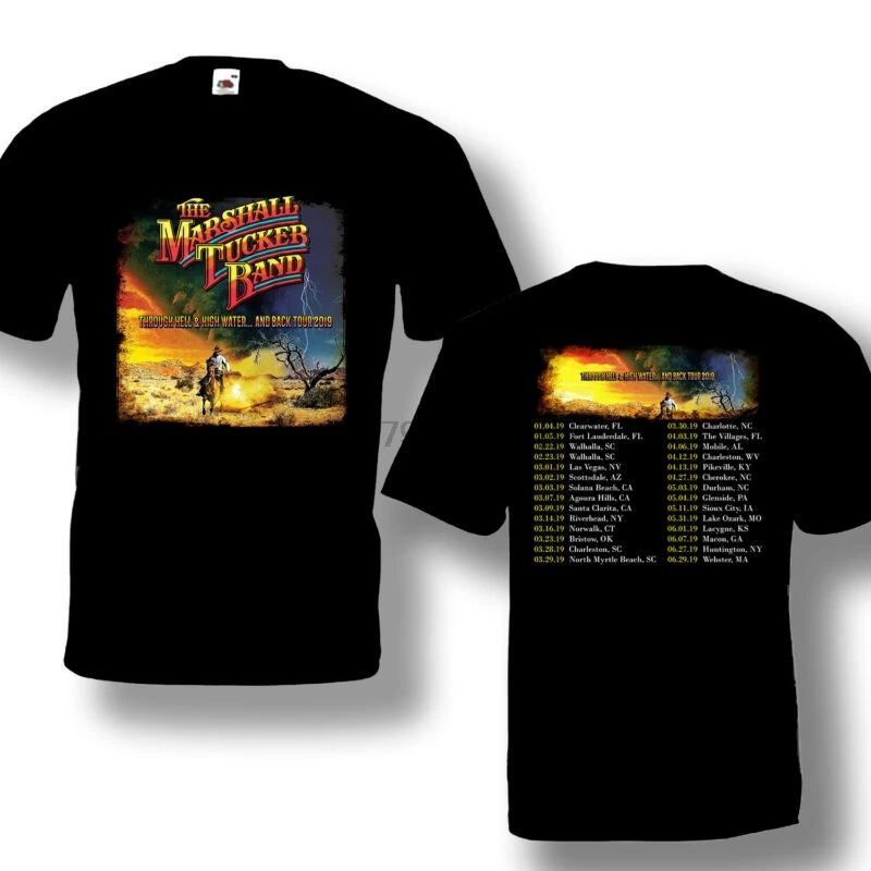 The Marshall Tucker Band Tour 2019 футболка черного цвета с короткими рукавами лучшее издание |
