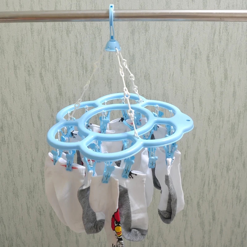 Baby plastic circular wind drying racks cool multi clip hanger laundry underwear socks clip