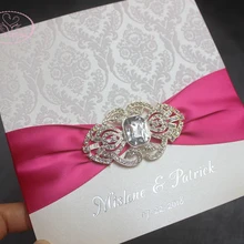 HI6023 Заказная Свадебная карта в розовом и серебряном цвете Сделано в Китае