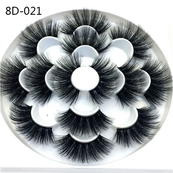 25mm 8D-021 7 пар 5D 8D накладные ресницы из норки 25 мм длинные ресницы для наращивания натуральные толстые пушистые ресницы ручной работы инструменты для макияжа глаз - Цвет: 25mm 8D-021