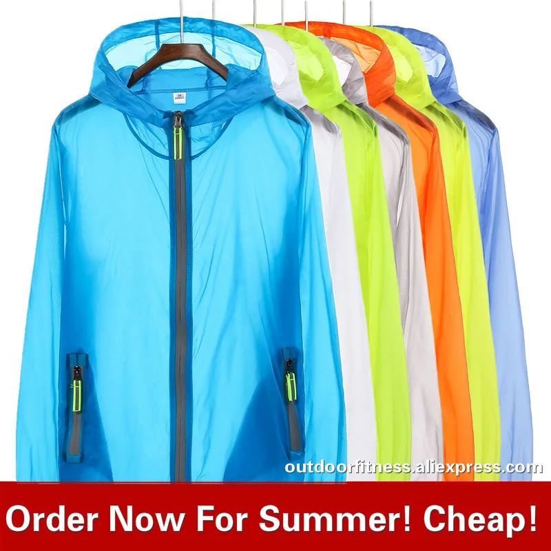 Image Sun Protection Hiking Jackets Summer Women Men Ultra Thin Jacket  Anti UV Coat Hooded Zipper Plus Size XXXL XXXXL 7XL