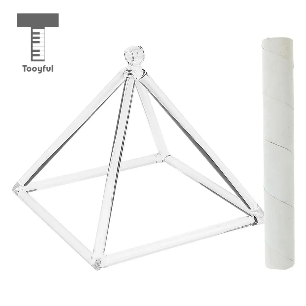 Tooyful Sacral Chakra Crystal Singing Pyramid D Note for Meditation Prayer Relaxation 8''+Suede Mallet