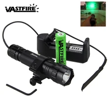 5000лм Q5 зеленый светодиодный оружейный светильник Тактический страйкбольный охотничий светильник+ пульт дистанционного управления+ аккумулятор 18650+ крепление для винтовки+ зарядное устройство