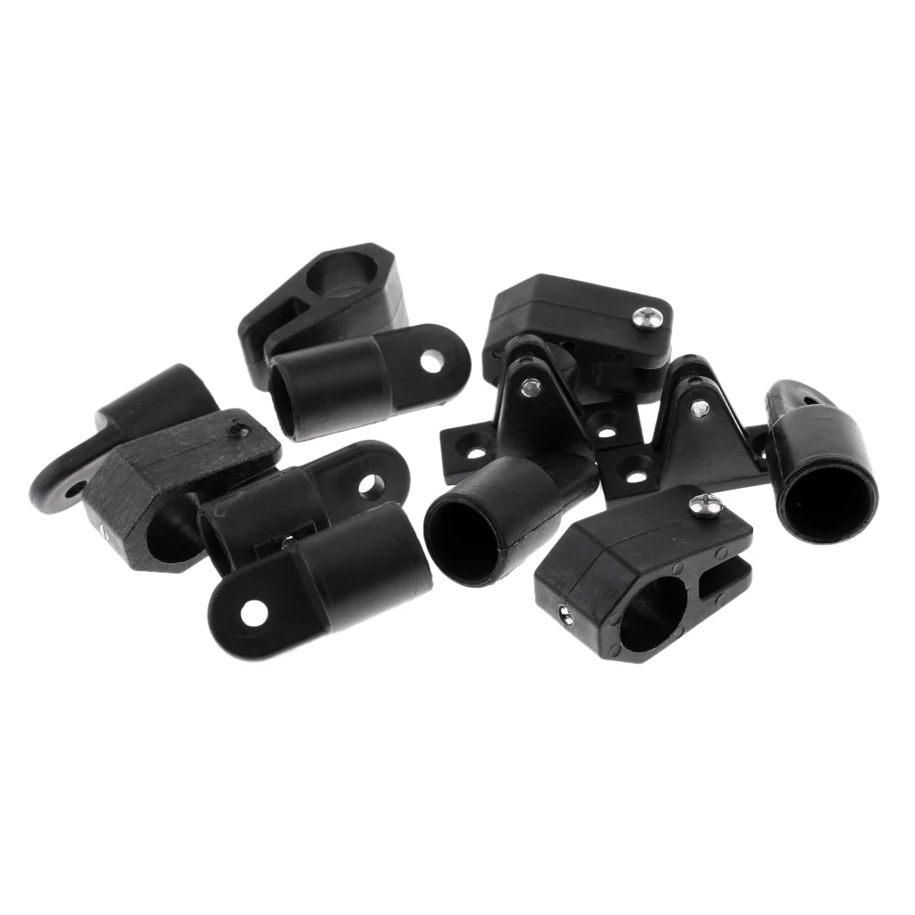 12pcs Set 7/8' Boat Bimini Top Nylon Fittings Includes 6pcs Eye End + 4pcs Jaw Slide + 2pcs Deck Hinge Nylon Boat