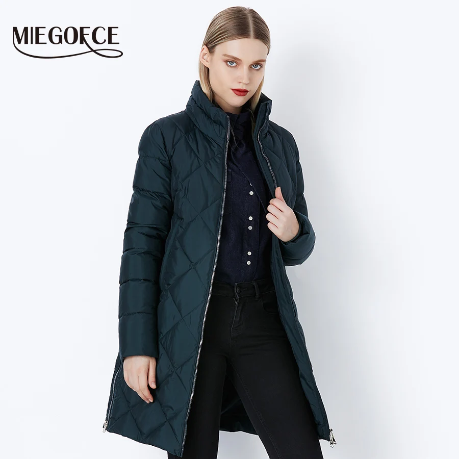 MIEGOFCE 2018 Новая зимняя женская био-пух верхняя одежда женское пальто модный фасон высокое качество куртка с шарфом в комплекте