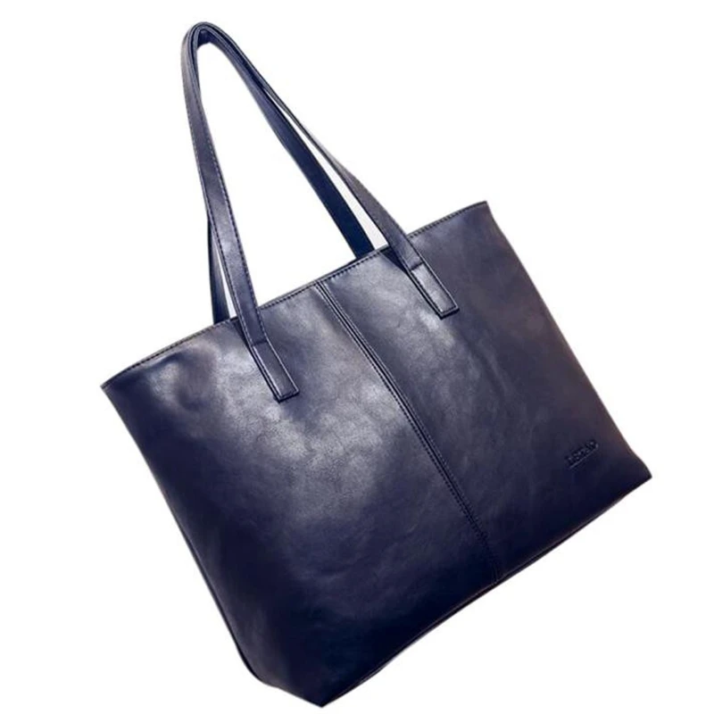 

Women Luxury Brand Handbag Black and Grey 2 Colors Leather Shoulder Bag Large Capacity Messenger Bag Casual Tote#0808