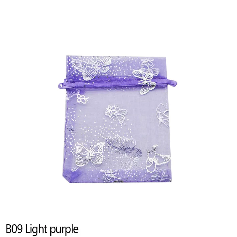 20 шт. 7x9 9x12 11x16 13x18 см, сумки из органзы для упаковки ювелирных изделий, сумки для украшения свадебной вечеринки, подарочные пакеты с выемкой, Pouches85Z - Цвет: B09 light purple