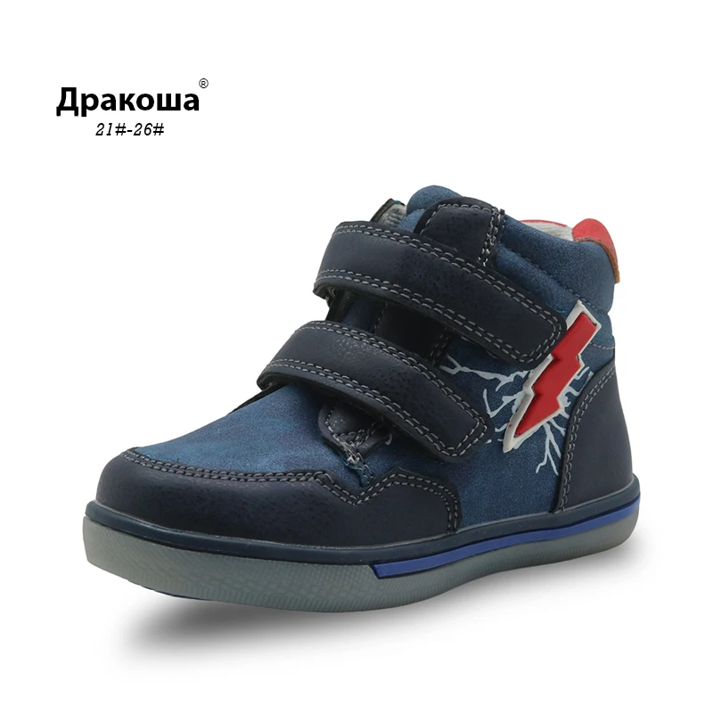 

Apakowa Autumn Winter Children Shoes Toddler Boys Ankle Boots Fashion Genuine PU Kids Casual Shoes Boys Warm Boots EU 21-26