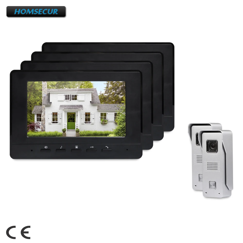 

HOMSECUR 7inch Video Door Entry Security Intercom with One Button Unlock for House/ Flat XC002+XM707-B