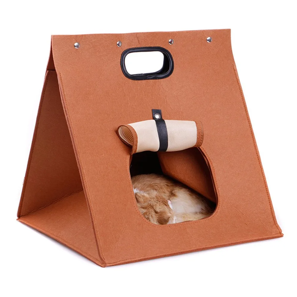 

2018 NewPets Cats Carriers Portable Size Felt Foldable Washable Breathable Cats Bag Multifunctional Outside Travel Pet Handbag