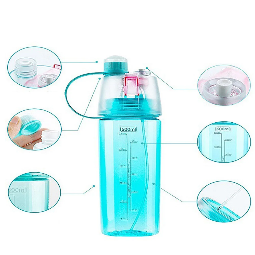 Plastic Spray Water Bottle Portable Drinking Cup Outdoor Climbing Bottles