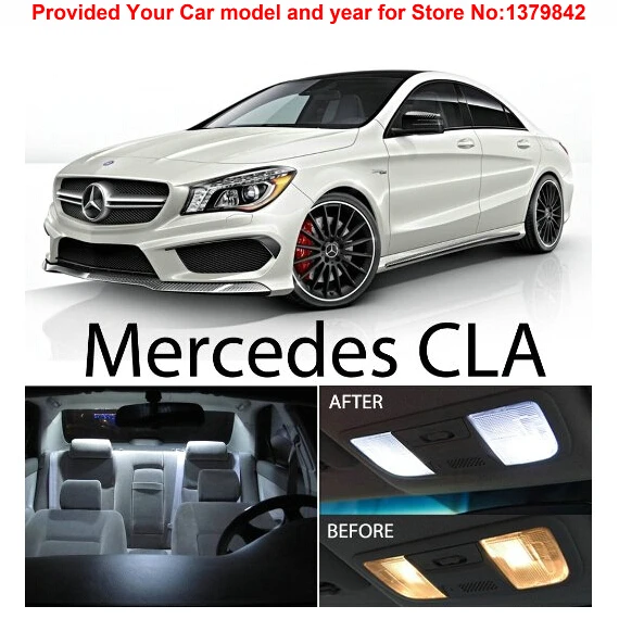 Us 30 2 43 Off Free Shipping 13pcs Lot Xenon White Car Styling Package Kit Led Interior Lights For Mercedes Benz Cla Cla250 Cla45 Amg 2014 Up In