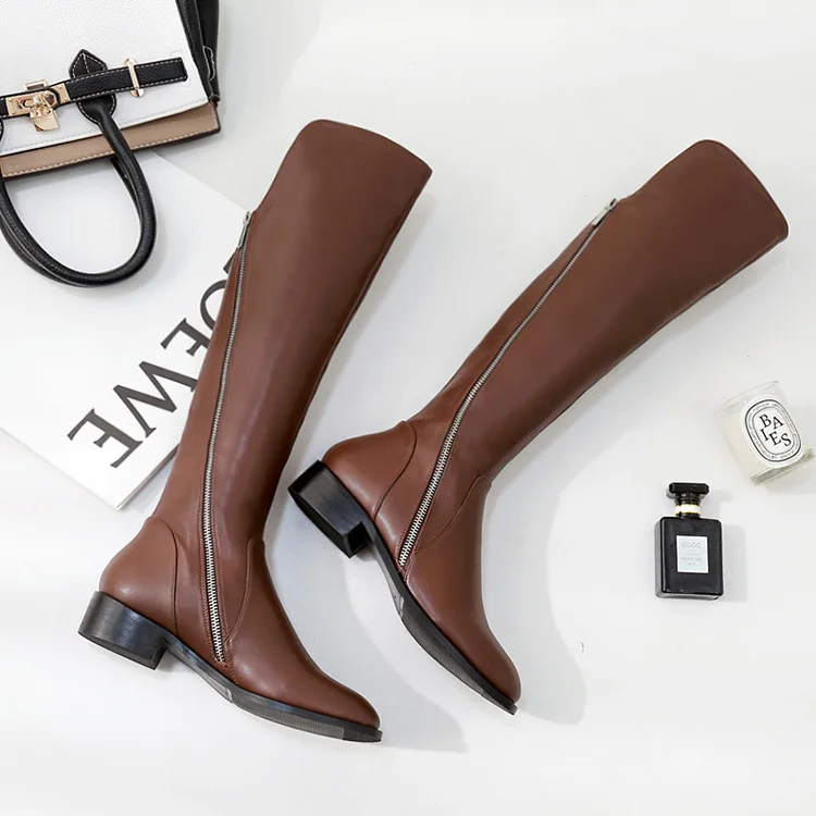 

SWYIVY Women's Snow Boots Knee High 2018 Genuine Leather Winter Female Warm Winter Shoes Plush Velvet Fur Tall Boots Woman 40