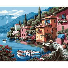 Картины в рамке морской пейзаж картина маслом по номерам DIY цифровые картины Раскраска по номерам на холсте уникальные подарки украшение дома