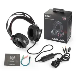 ONIKUMA M180 PS4 игровая гарнитура за ухо Stereo бас игра для наушников Шум изоляции С микрофоном для PC компьютер мобильный телефон