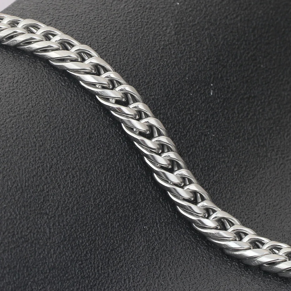 316L мужские браслеты из нержавеющей стали классические 8 мм звено цепи ювелирные браслеты для мужчин