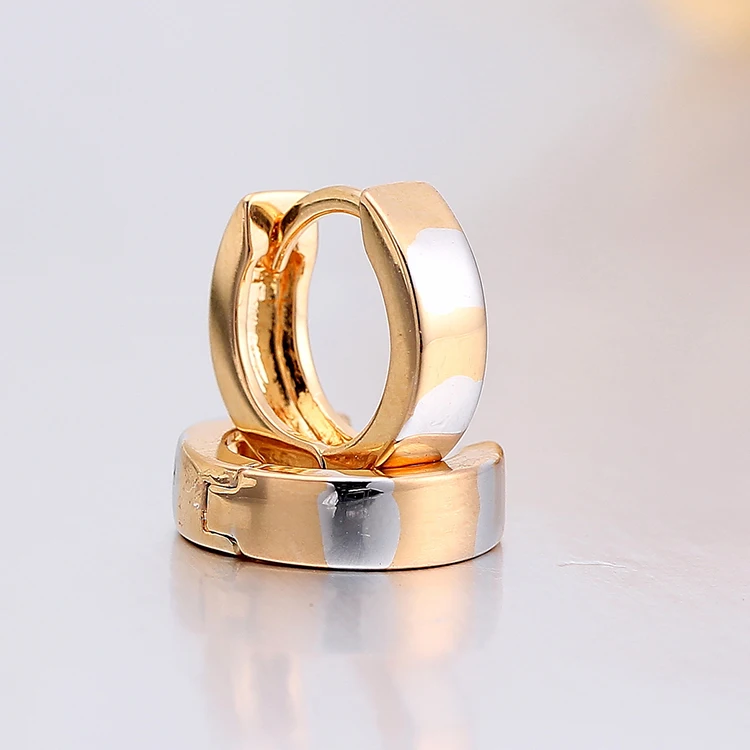 Виндшоу желтый и белый смешанный золотой цвет Петля серьги «обнимашки» маленькие серьги-кольца для женщин мужчин ювелирные изделия Pendientes Aros Aretes