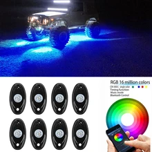 Водонепроницаемый 8x RGB светодиодный свет рок беспроводной контроль светодиодный мигание музыки для джипа внедорожника