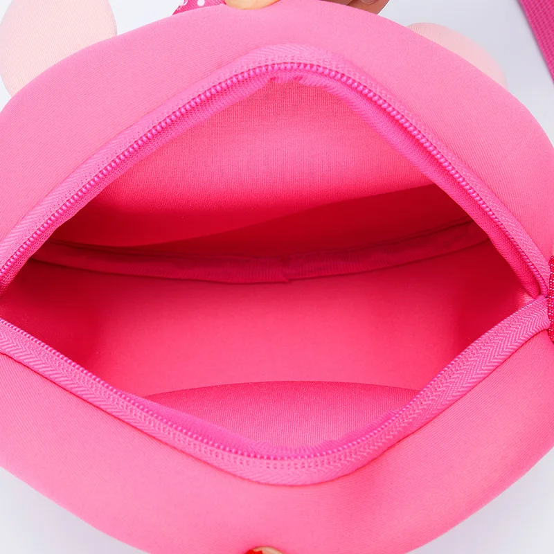 Сумки для детей Месседжер-сумка для девочек ясельного возраста Неопрен милый розовый кролик персонаж сумка младенческой кошелек кошеелк для малышей 1-6Y