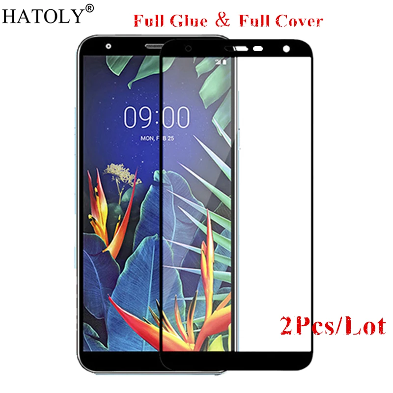 

2Pcs For LG K12 Plus Glass Tempered Glass for LG K12 Plus Glass Film Full Glue Full Cover Hard Screen Protector for LG K12 Plus