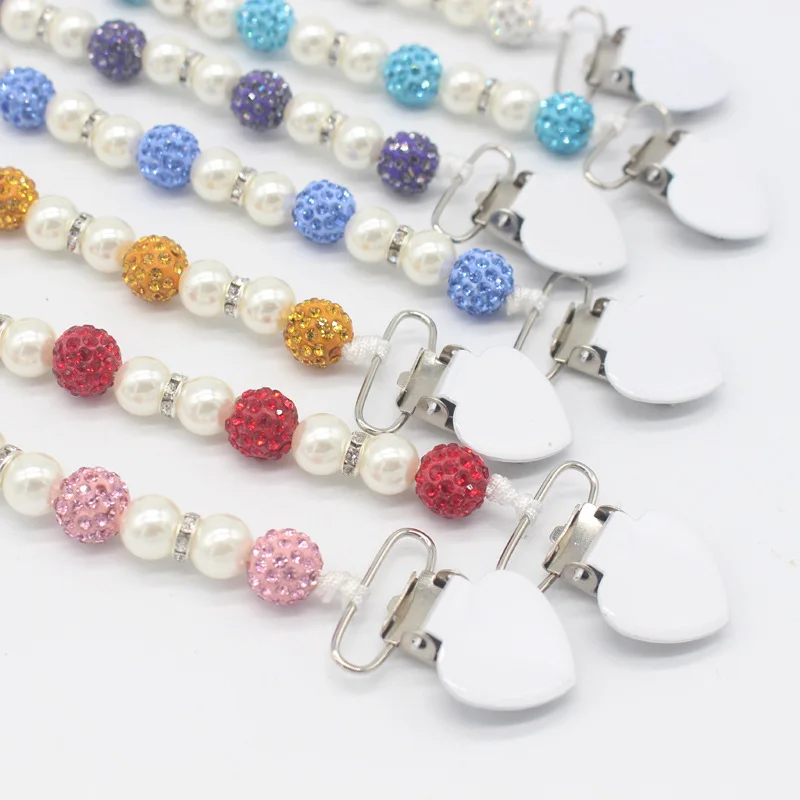 Newborn Crystal Pacifier Chain Pacifier Holder Baby Anti-lost Pacifier Clip Chain Baby Products New Arrivals Dummy Feeding Clip