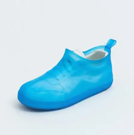 BLUE 1 пара, мужские, женские, Детские Водонепроницаемые Многоразовые дождевые ботинки, Резиновые Нескользящие дождевые сапоги, обувь, защитные аксессуары - Цвет: BLUE
