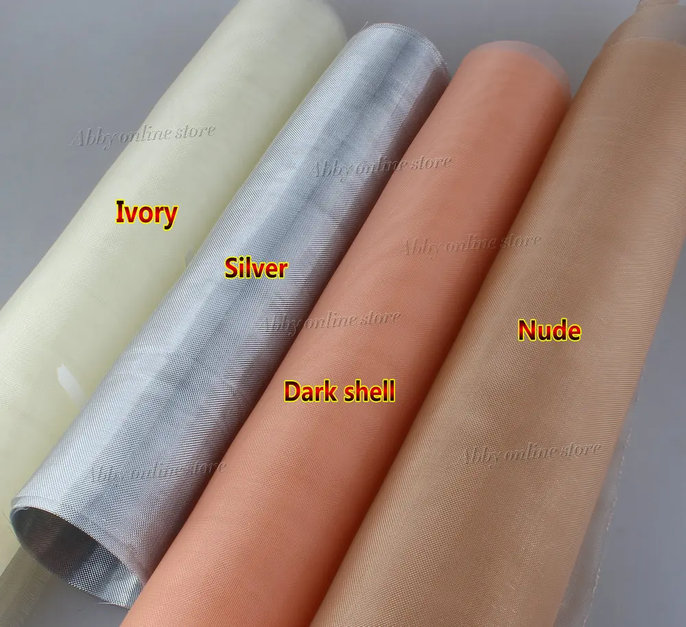 

Good quality nude color Medium hardness fine Polyester mesh for wedding dress fabric 140*100
