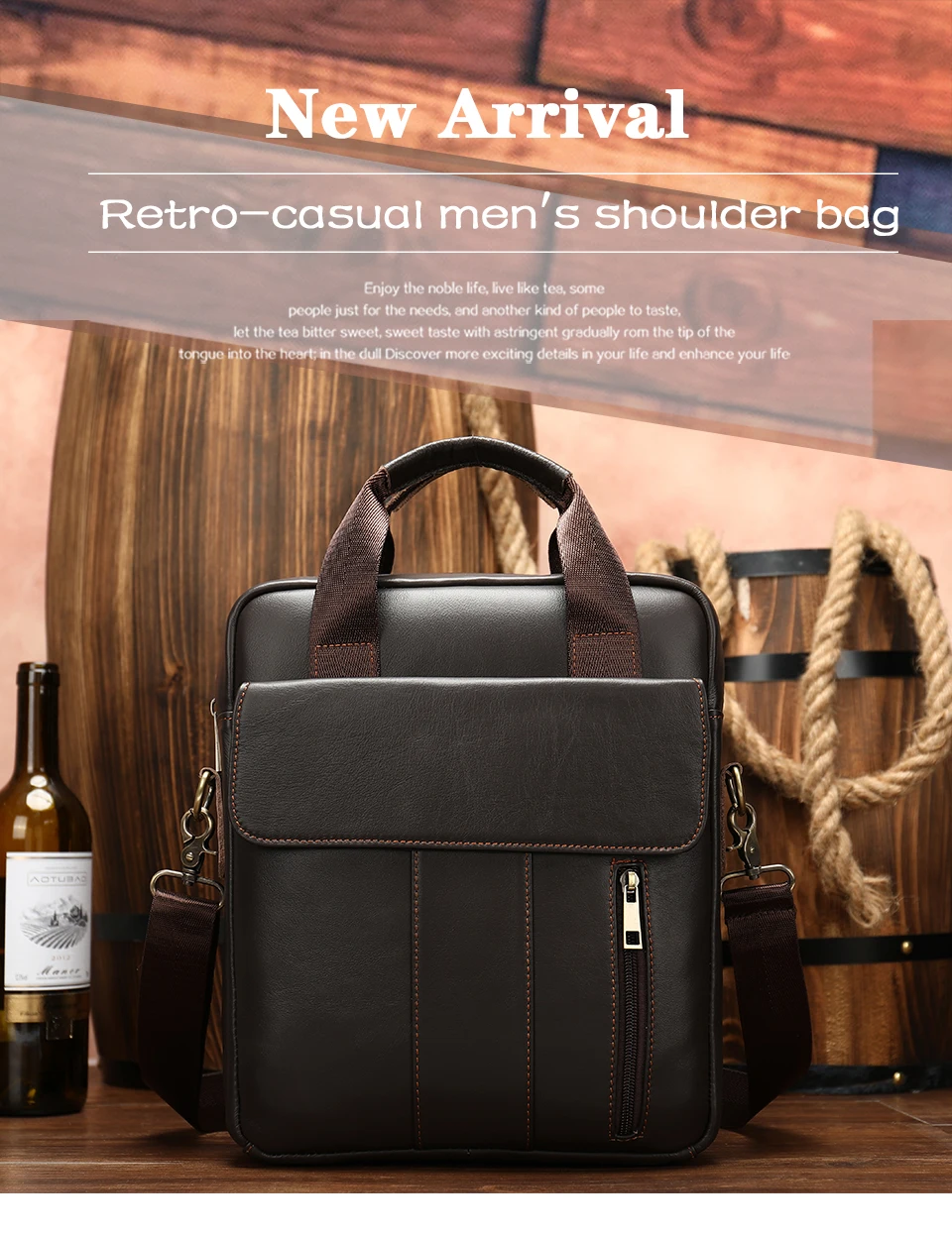 1 men's bag messenger bag men leather crossbody bags for men handbag business men's shoulder bag for 13.3'' laptoppurse