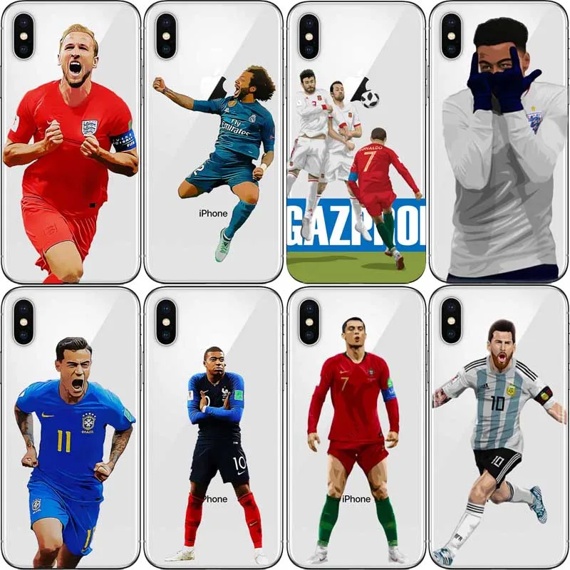 

Football star LEO MESSI RONALDO CELEBRATION KANE MBAPPE Phone Cases For iPhone 5 SE 6 6plus 7 X XS XR MAX10 Hard plastic Cover