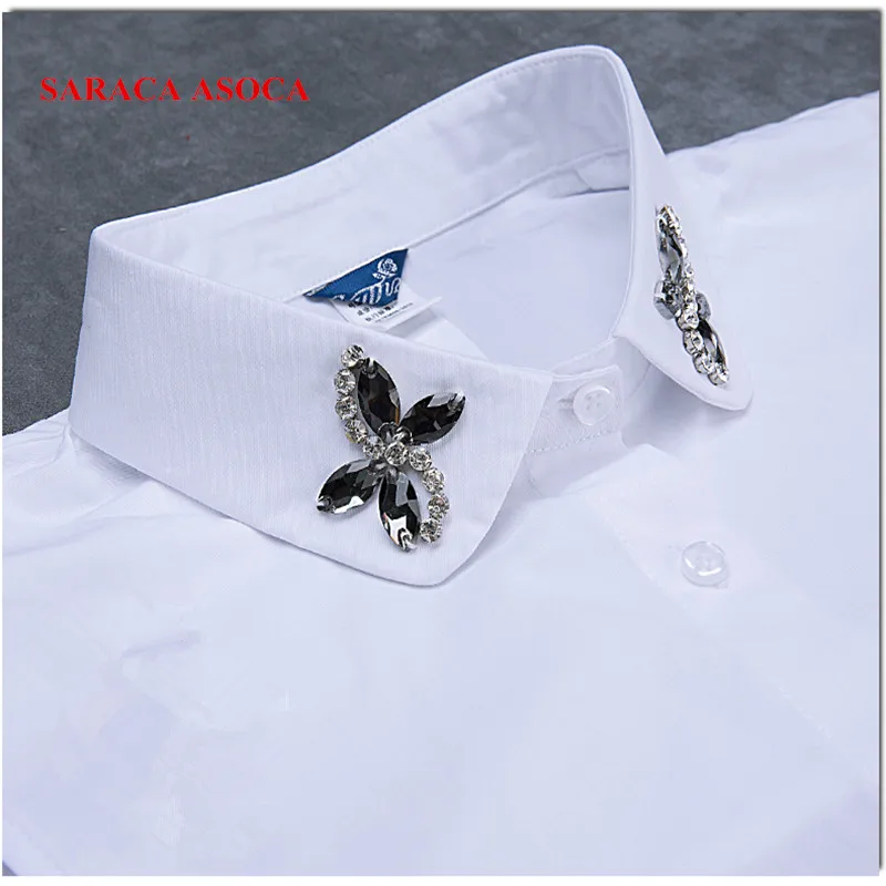 Wholesale And Retial Female Hand Diamond Detachable Collar White False Collar For Shirts Women's
