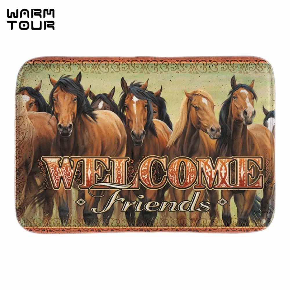 WARM TOUR Doormats Friends Horse Door Mat Indoor Outdoor Mats