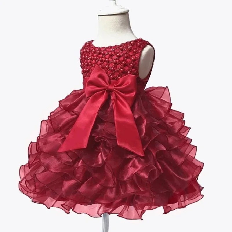 Топ; кружевное платье с цветочным узором для девочек; платье для девочек на крестины; нарядное платье для вечеринки; платье для дня рождения для маленьких девочек 1 год