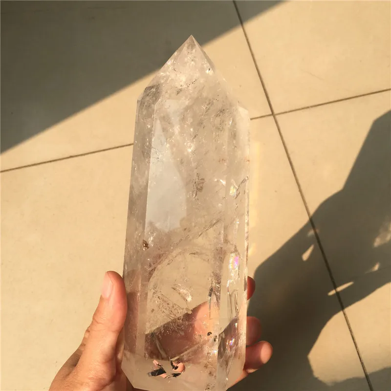 1 кг Большой размер натуральный прозрачный кварцевый кристалл палочка ТОЧКА Рейки целебные кристаллы wicca башня для украшения дома